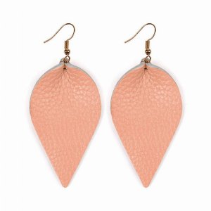 Dobbi HDE2205DPK Teardrop Shape Pinched Leather Earrings ( Variety Of 