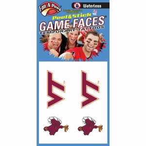 Innovative WCI76R VIRGINIA TECH Waterless Peel  Stick Temporary Tattoo