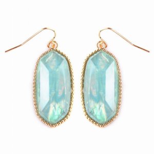 Dobbi VE-1117GDAQOP Gem Cut Small Drop Earrings ( Variety Of Colors Av