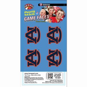 Innovative WC12R AUBURN Waterless Peel  Stick Temporary Tattoos Fan-a-