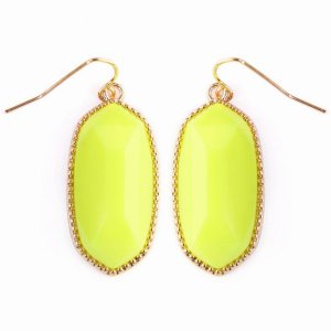 Dobbi VE-1117NOYL Gem Cut Small Drop Earrings ( Variety Of Colors Avai