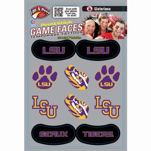 Innovative CPS50R LSU Waterless Peel  Stick Temporary Tattoos Fan-a-pe