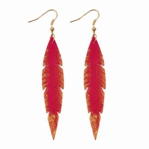 Dobbi HDE2501FS Grunge Feather Leather Drop Dangle Earrings ( Variety 