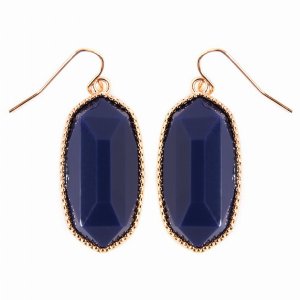 Dobbi VE-1117GDBL Gem Cut Small Drop Earrings ( Variety Of Colors Avai