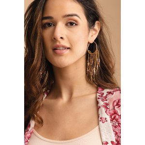 Saachiwholesale 614203 Night Out Fringed Hoop Earring (pack Of 1)