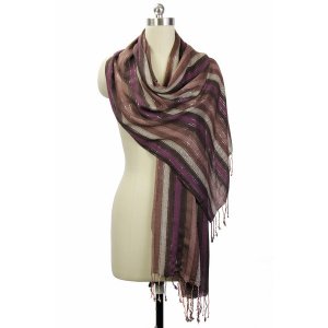 Saachiwholesale 117647 Multi Striped Scarf (pack Of 1)