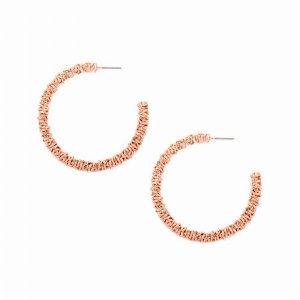 Dobbi KE7055RG Brass Beaded Post Hoop Earrings ( Variety Colors Availa