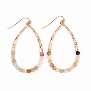 Dobbi ME3037AMZ Semi Precious Pearshape Earrings ( Variety Colors Avai