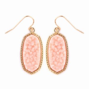 Dobbi VE-1549GDLPK Druzy Small Drop Dangling Earrings ( Variety Of Col