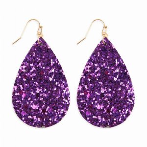 Dobbi HDE2560PU Sequin Teardrop Metal Drop Dangling Earrings ( Variety