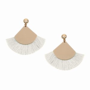 Dobbi SE6813WT Fan Shape Tassel Post Drop Dangle Earrings ( Variety Of