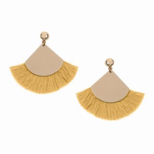 Dobbi SE6813YL Fan Shape Tassel Post Drop Dangle Earrings ( Variety Of