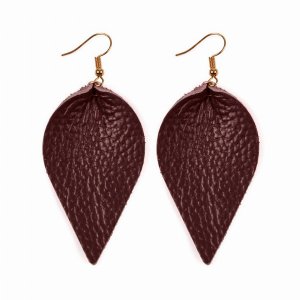 Dobbi HDE2205BU Teardrop Shape Pinched Leather Earrings ( Variety Of C