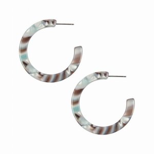 Dobbi VE2292GY Colorful Post Hoop Resin Earrings ( Variety Colors Avai