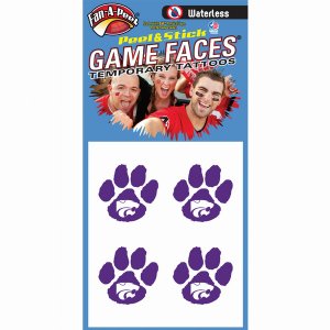 Innovative WCF92R KANSAS STATE Waterless Peel  Stick Temporary Tattoos