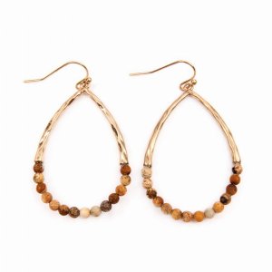 Dobbi ME3037NAT Semi Precious Pearshape Earrings ( Variety Colors Avai