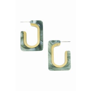 Dobbi KE-008GR Ribbon Gold Line Hoop Earrings ( Variety Of Colors Avai