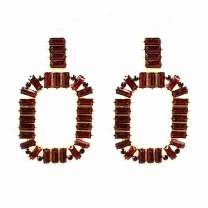 Dobbi MER4378GDSIM Crystal Stone Drop Dangle Post Earrings ( Variety C