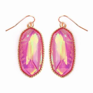 Dobbi VE-1117GDFUOP Gem Cut Small Drop Earrings ( Variety Of Colors Av