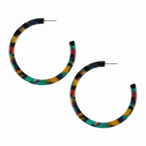 Dobbi VE2362MT Colorful Post Hoop Resin Earrings ( Variety Colors Avai