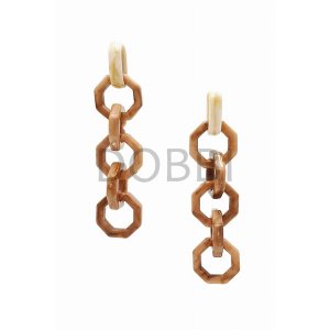 Dobbi KE-002BR Hexagon 5 Rings Drop Earrings (pack Of 1)