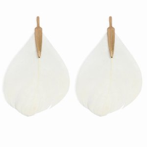 Dobbi B1E2464IV Single Feather Post Drop Dangling Earrings ( Variety O