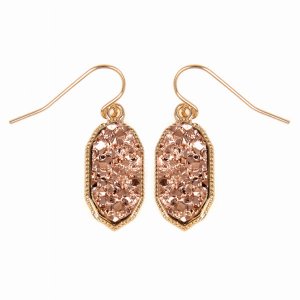 Dobbi VE2289GDCP Druzy Small Dangling Drop Earring ( Variety Colors Av