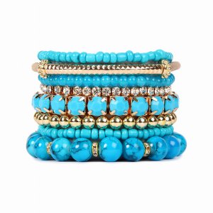 Dobbi HDB1286TL Natural Stone Beads Stretch Bracelets Multi Color ( Va