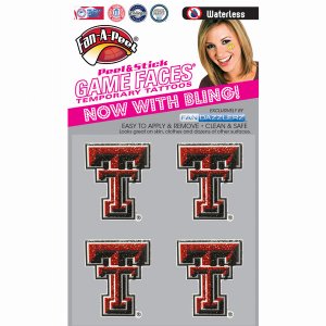 Innovative DZC71R TEXAS TECH Waterless Peel  Stick Temporary Tattoos F