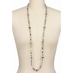 Saachiwholesale 608782 Long Mix Beaded Necklace (pack Of 1)