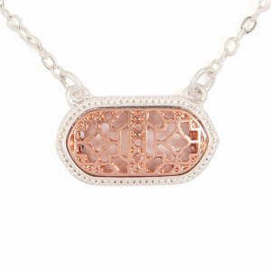 Dobbi N-0903MATSVRG Oval Shape Filigree Necklaces ( Variety Of Colors 