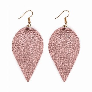 Dobbi HDE2205MPK Teardrop Shape Pinched Leather Earrings ( Variety Of 