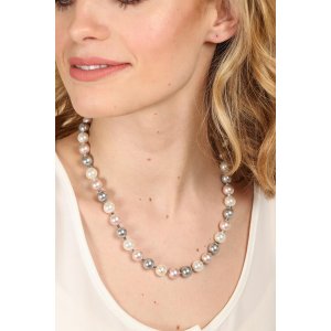 Saachiwholesale 608160 Multi Colored Pearl Collar Necklace (pack Of 1)