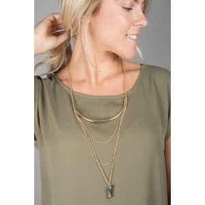 Saachiwholesale 608600 Pendant Layered Chain Necklace (pack Of 1)