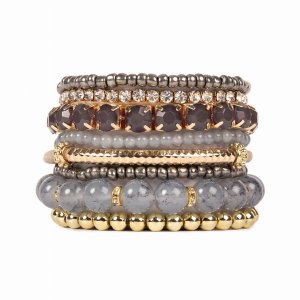 Dobbi HDB1286GY Natural Stone Beads Stretch Bracelets Multi Color ( Va