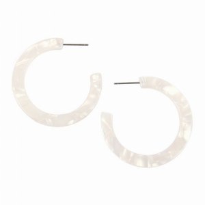 Dobbi VE2292WT Colorful Post Hoop Resin Earrings ( Variety Colors Avai