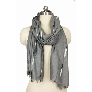 Saachiwholesale 153192 Lahar Metallic Line Scarf (pack Of 1)