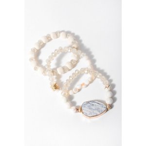 Saachiwholesale 614276 Marble Bracelet Set (pack Of 1)