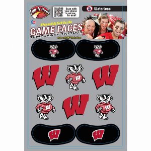 Innovative CPS17R WISCONSIN Waterless Peel  Stick Temporary Tattoos Fa