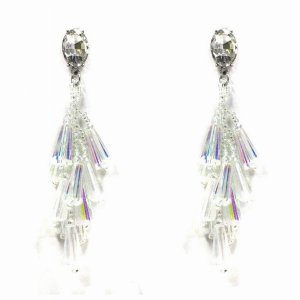 Dobbi CER4053RHCRY Acrylic Bead Round Drop Dangle Post Earrings ( Vari