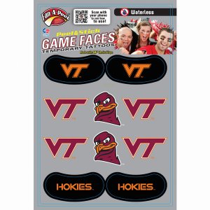 Innovative CPS76R VIRGINIA TECH Waterless Peel  Stick Temporary Tattoo