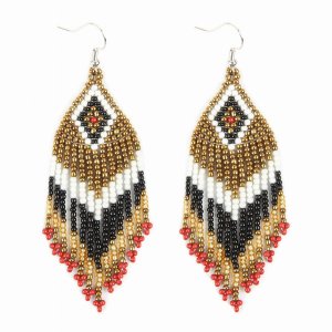 Dobbi HDE2580BK Seed Beads Dangling Drop Earrings ( Variety Of Colors 