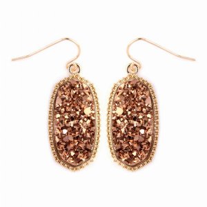 Dobbi VE-1549GDCP Druzy Small Drop Dangling Earrings ( Variety Of Colo