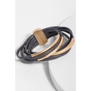 Saachiwholesale 612865 On The Rail Leather Bracelet (pack Of 1)