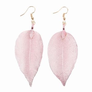 Dobbi 24468PNK Cast Leaf Fish Hook Earrings ( Variety Colors Available