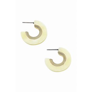 Dobbi KE-010IV Acrylic Titanium Post Hoop Earrings ( Variety Of Colors