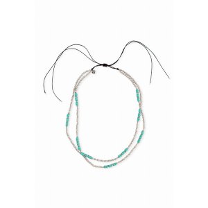 Saachiwholesale 609220 Long Turquoise Beaded Necklace (pack Of 1)