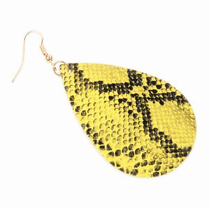 Dobbi HDE2620YW Snake Skin Leather Teardrop Dangle Earrings ( Variety 