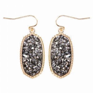 Dobbi VE-1549GDHE Druzy Small Drop Dangling Earrings ( Variety Of Colo