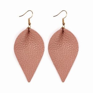 Dobbi HDE2205PK Teardrop Shape Pinched Leather Earrings ( Variety Of C